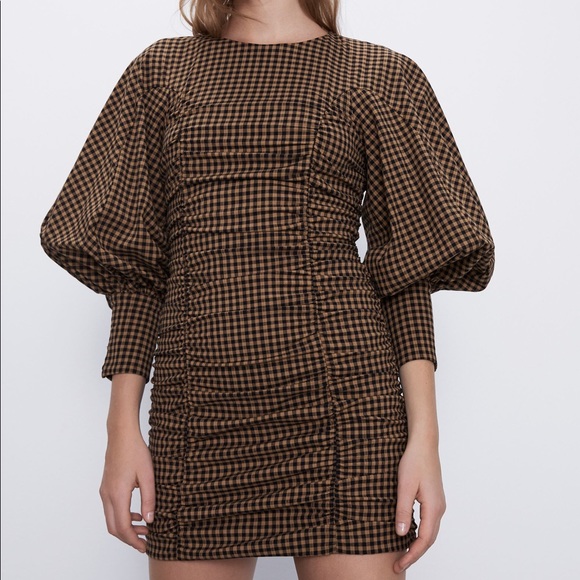 Zara Herringbone Pattern Dress - Picture 4 of 7
